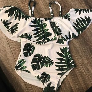 One piece off the shoulder bathing suit